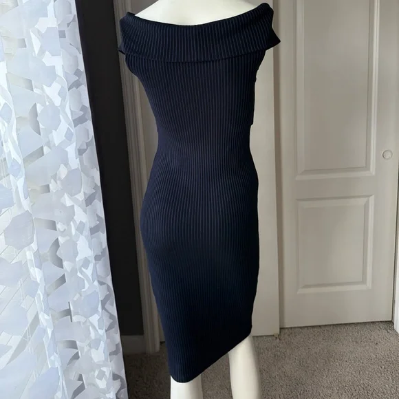 Michael Kors Cross-Collar Ribbed Dress - Picture 4 of 5